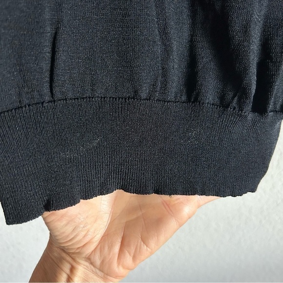 Elie by Elie Tahari V Neck Long Sleeve Viscose Single Pocket Sweater Top… - Picture 11 of 12